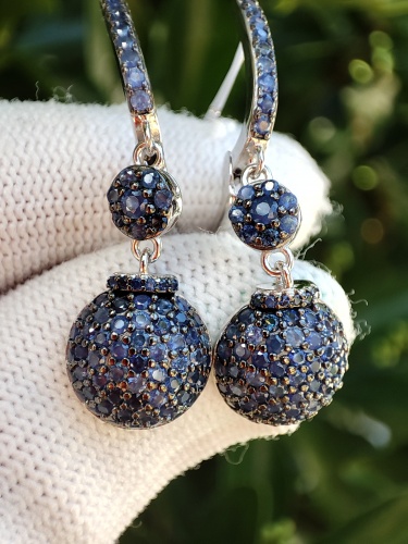 925 CERCEI ARGINT CU SAFIR