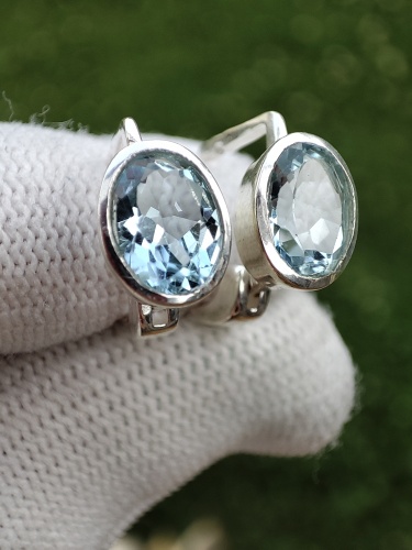 925 CERCEI ARGINT CU TOPAZ
