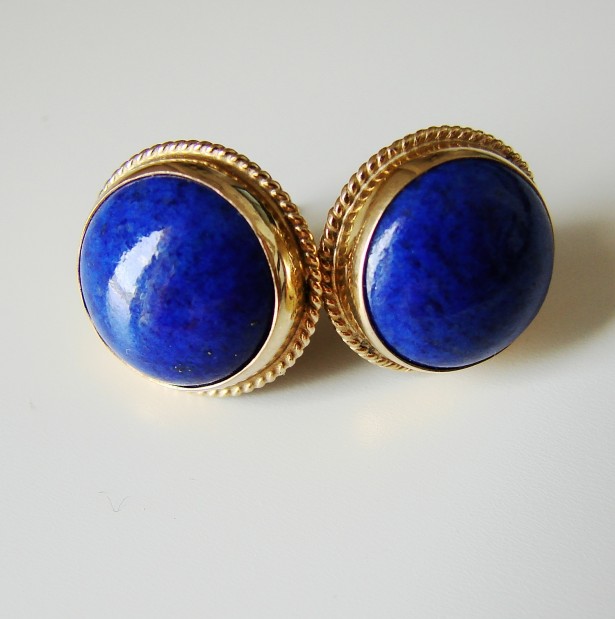 cercei aur 14k cu lapis lazuli designer unicat
