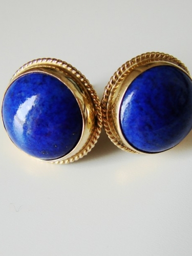 cercei aur 14k cu lapis lazuli designer unicat