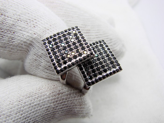 925 CERCEI CU SPINEL NEGRU(35)