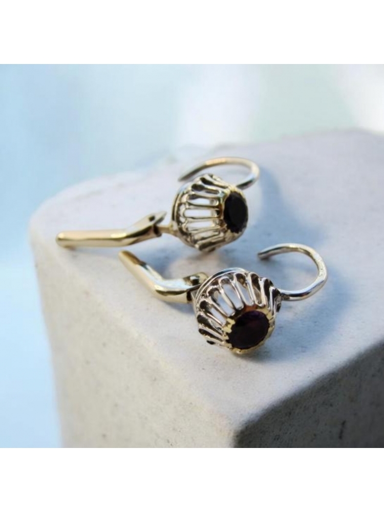 Cercei aur alb 14k cu Ametist Amethyst Natural