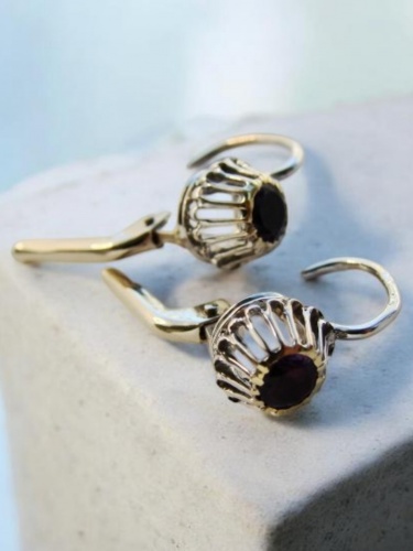 Cercei aur alb 14k cu Ametist Amethyst Natural