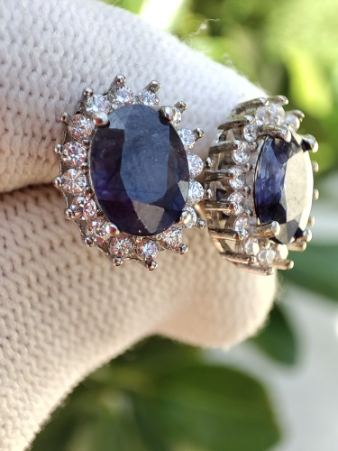 925- cercei cu safir Princess Diana