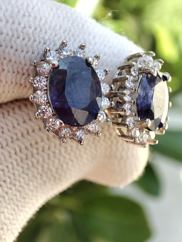 925- cercei cu safir Princess Diana