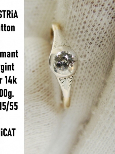 Inel aur 14k Diamant natural Austria Button Style