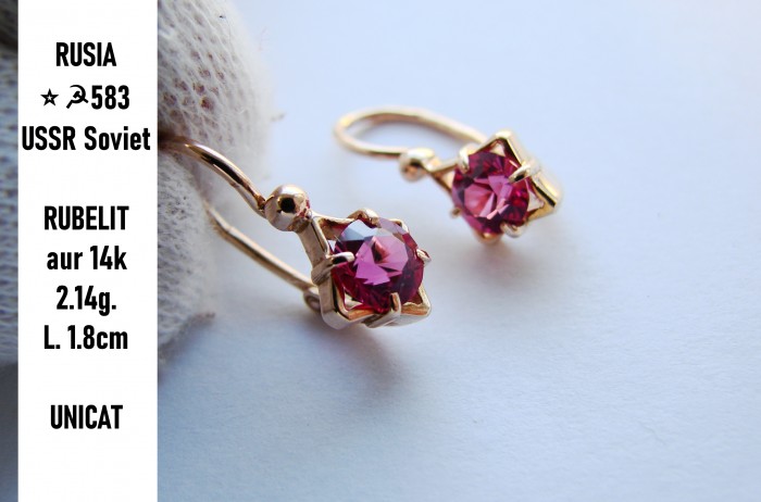 Cercei aur retro 14k 583 rusesti rusia rubelit