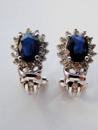 Cercei aur 14K Royal Princess Diana Safire Diamante