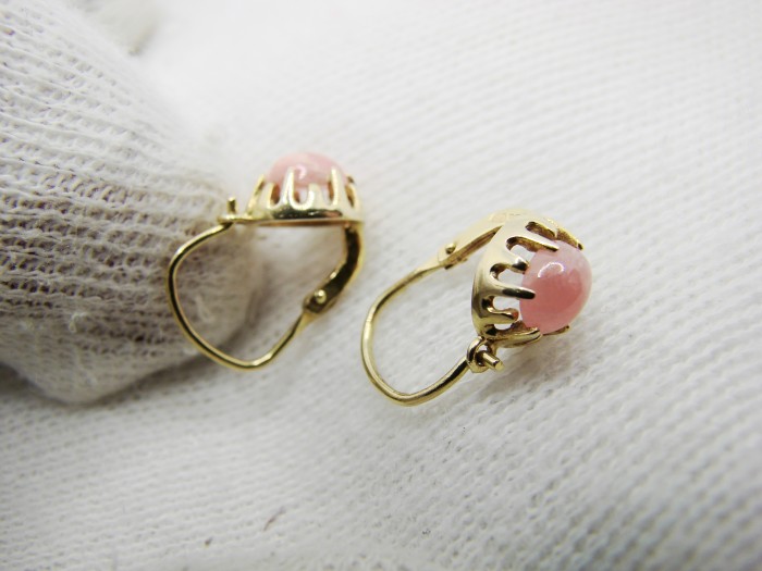 Cercei aur 8k copii fetite cuart roz quart