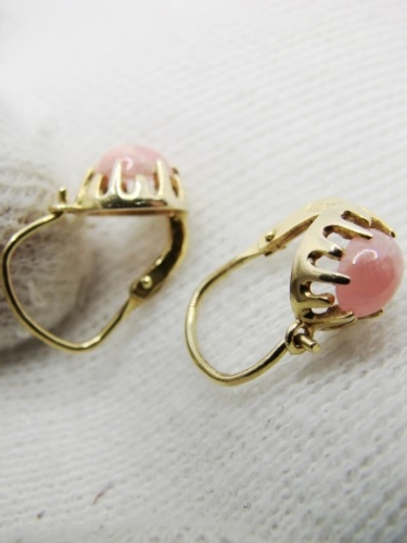 Cercei aur 8k copii fetite cuart roz quart
