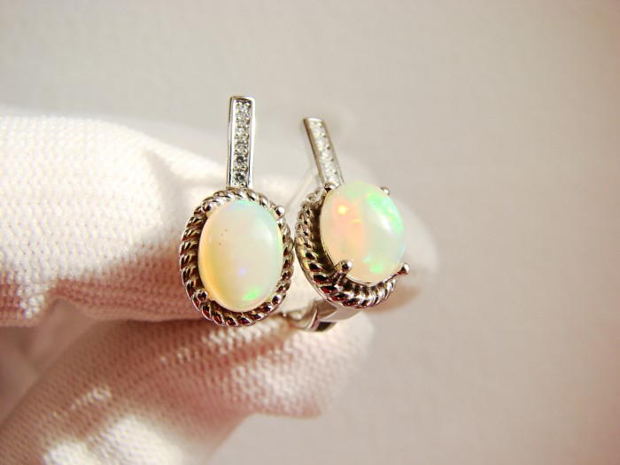 925 CERCEI ARGINT CU OPAL(37)