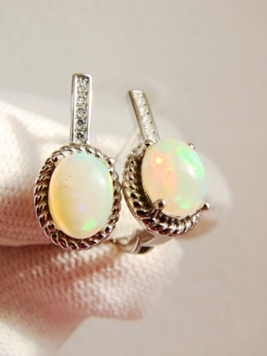 925 CERCEI ARGINT CU OPAL(37)