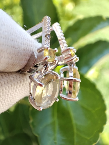 925 cercei argint cu lemon quartz si safir(35)