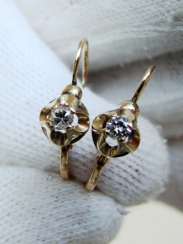 Cercei aur 14k cu diamante Diamant old cut