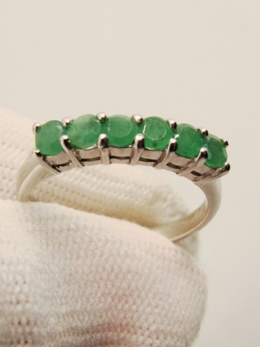 925 inel argint cu smarald masura 15.5(35)