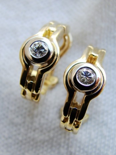 Cercei aur 18k cu diamante designer unicat diamant natural