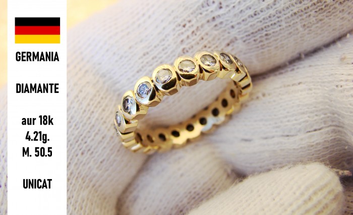 Inel aur 18k cu diamante Eternity Memory Diamant natural