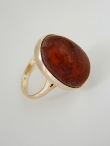 inel aur 14k exclusiv cu chihlimbar