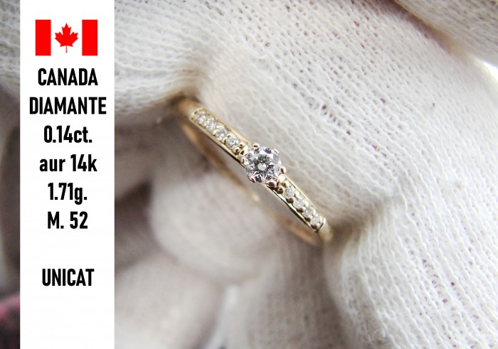 Inel aur 14k de logodna cu Diamant diamante naturale Canada