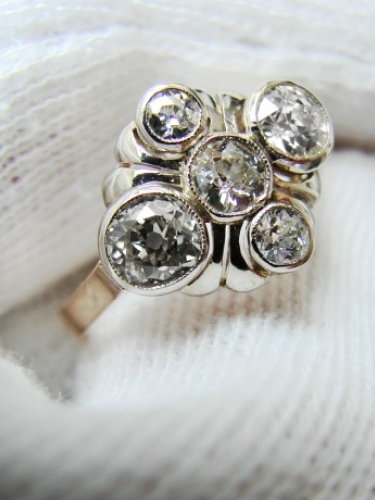 Inel aur 14k cu diamante old euro cut Diamant natural