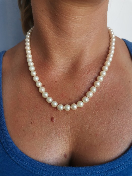Colier aur 18k cu perle naturale apa sarata perla cu certificat