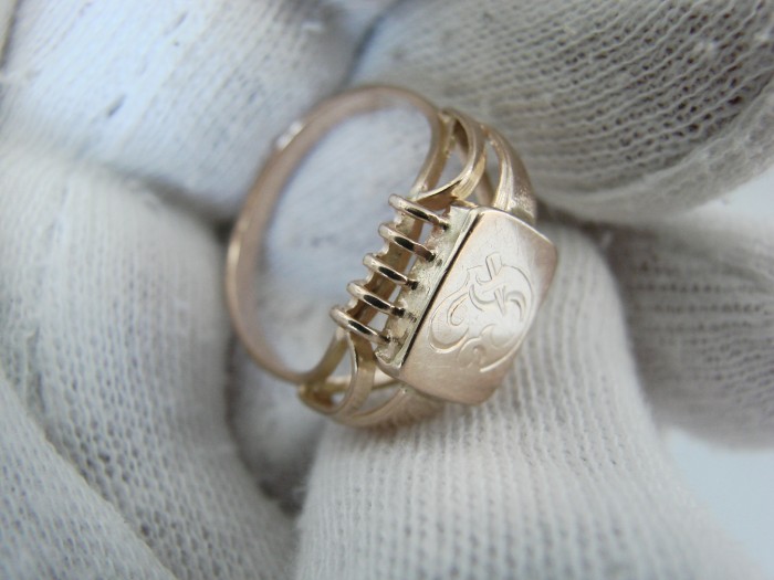 Aur Retro Inel aur 14k tip ghiul pentru femei