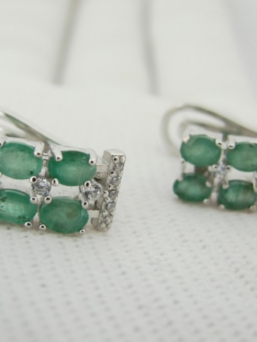 925  CERCEI ARGINT CU SMARALD X 2 (37)