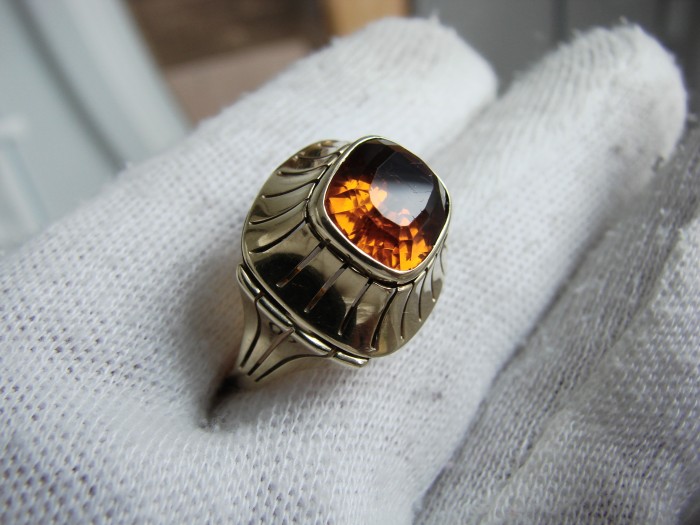 Special inel aur 14k cu citrin unicat