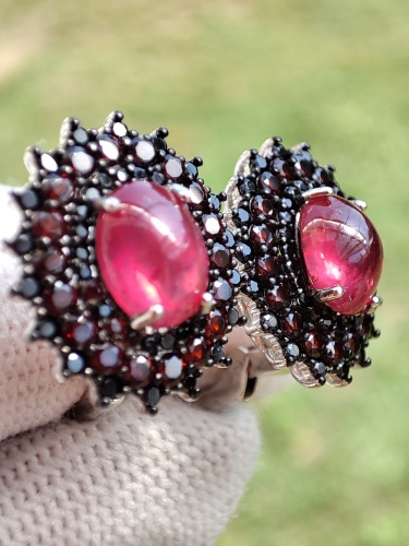 925 CERCEI ARGINT CU RUBIN(47)