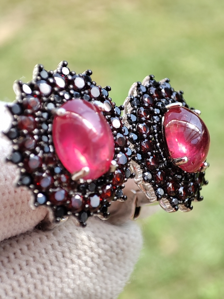 925 CERCEI ARGINT CU RUBIN(47)