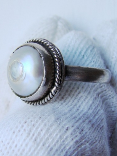 925 Inel Argint cu Sidef Natural Masura 18 (30)