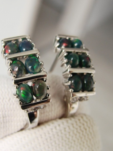 925 CERCEI ARGINT CU OPAL