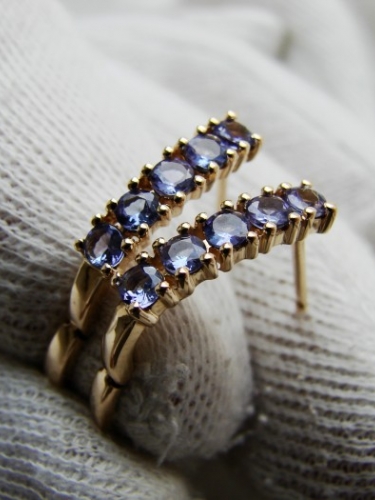 Cercei aur 14k cu tanzanite naturale