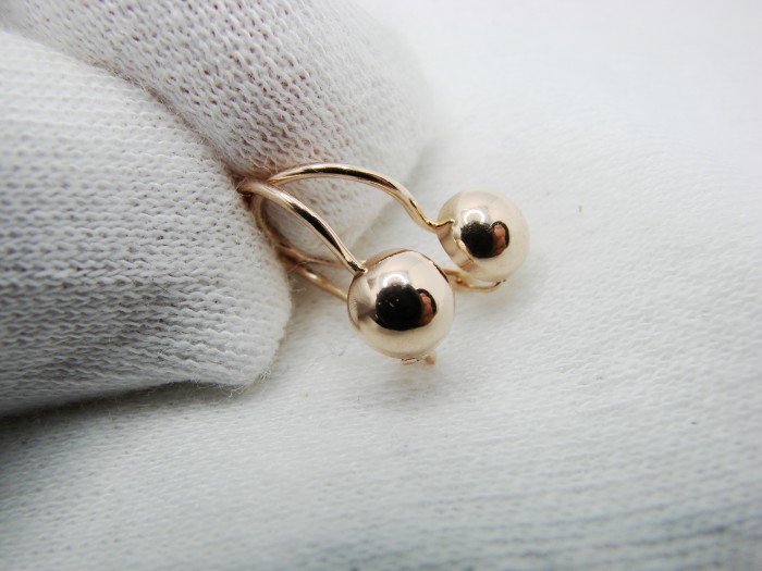 Cercei aur retro 14k rusesti rusia bobite cosulet aur rusesc copii fetite unicat