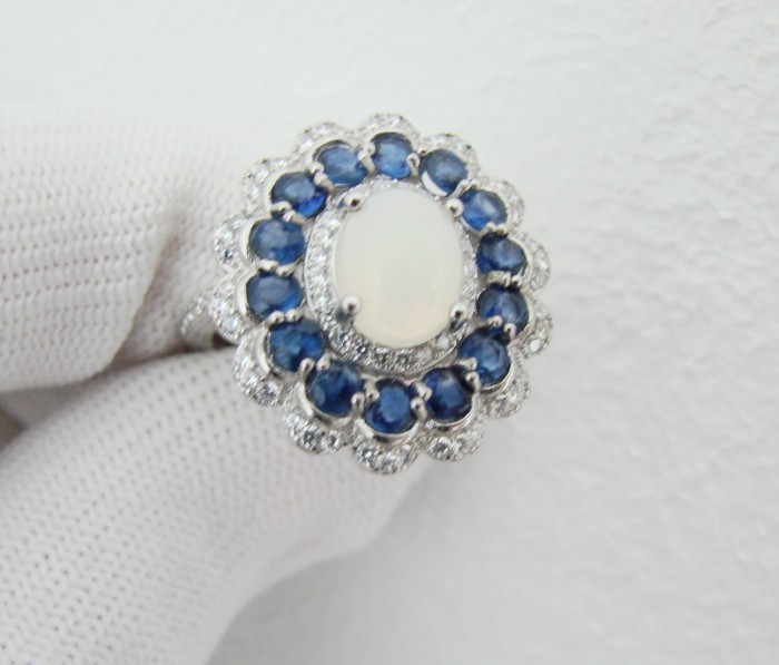 925 INEL ARGINT CU OPAL SI KYANIT CHIANIT MASURA 18 (47)