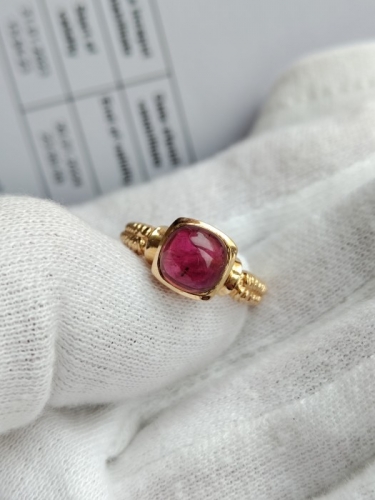 Inel aur 14k Amethyst Ametist cabochon natural certificat