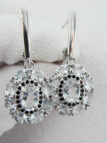 925 CERCEI ARGINT CU AQUAMARIN SI SPINEL (43)