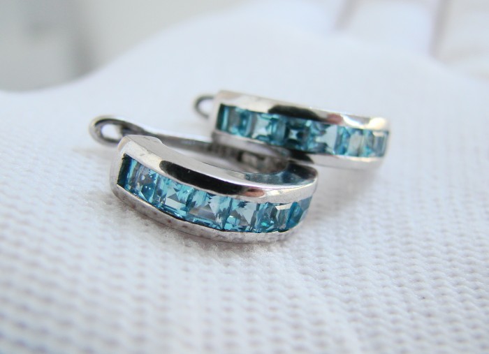 925 CERCEI  ARGINT CU TOPAZ