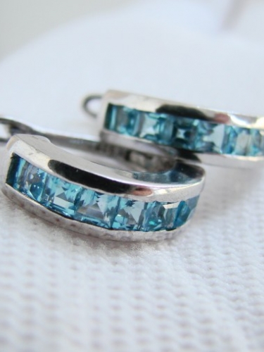 925 CERCEI  ARGINT CU TOPAZ