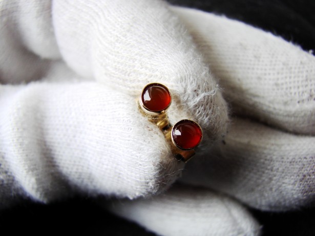 Cercei aur 14k cu natural carneol copii fetite