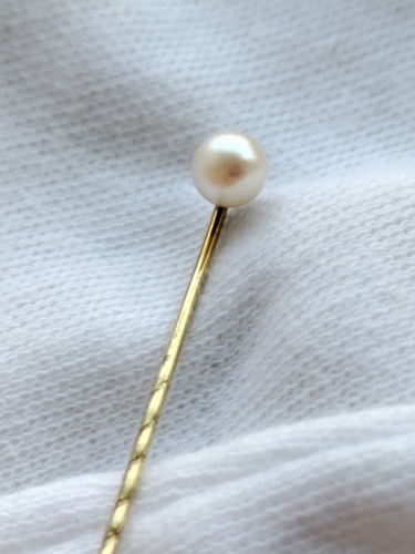 Brosa ac pin pentru rever aur 8k 333 cu perla naturala