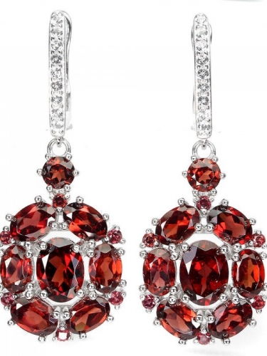 925 CERCEI ARGINT CU GRANATE (43)