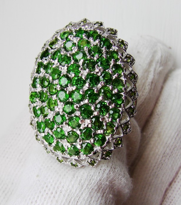 925 impresionant inel masura 15 cu diopside
