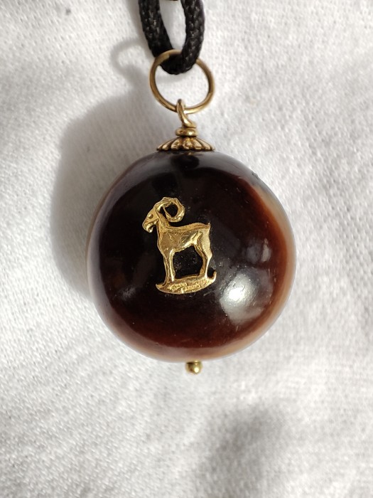 Pandantiv aur 14k  nuca zodia CAPRICORN cu email