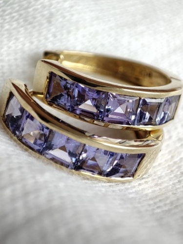 Cercei Aur 14K Cu Tanzanite Naturale tanzanit unicat cercei catusa