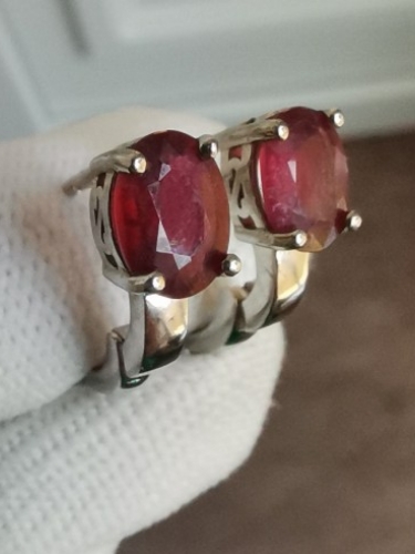 925 CERCEI ARGINT CU RUBIN