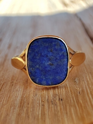 Inel aur 14k regal cu lapis lazuli natural unicat ghiul