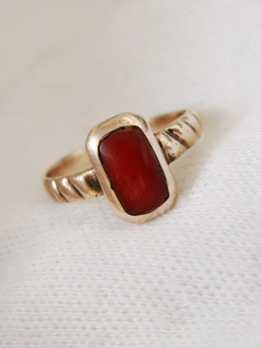 Inel aur 14k cu carneol natural