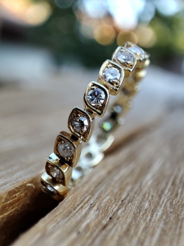 Inel aur 14k cu Diamante Full Eternity Memory Unicat