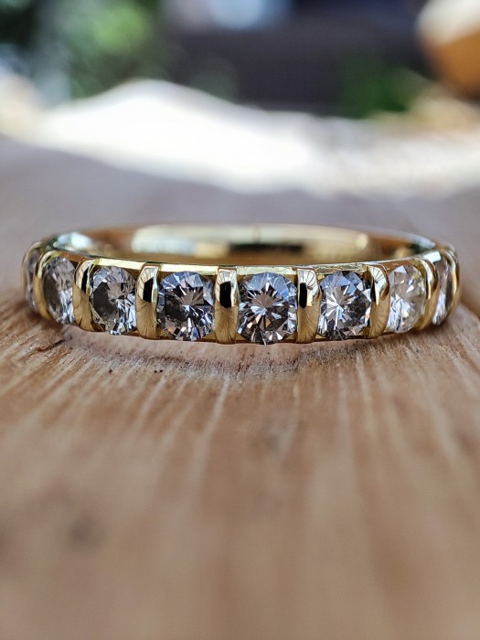 Inel aur 18k traditional aniversar jubilee eternity memory cu diamante brilliante 0.88ct.